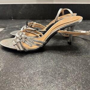 Zara Silver straps heels